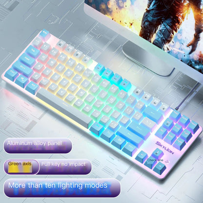H87 Mechanical Wired Dual Color Keyboard for Gaming