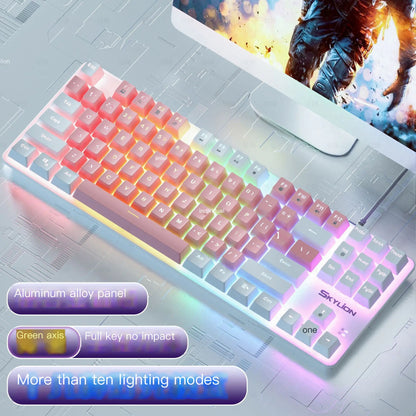 H87 Mechanical Wired Dual Color Keyboard for Gaming