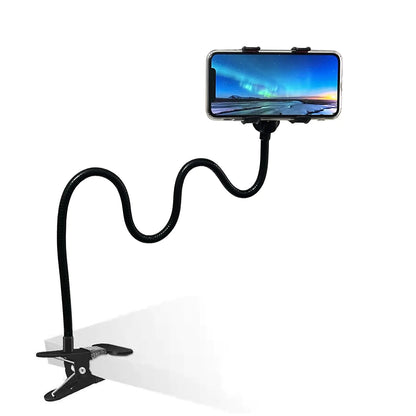 Lazy Bracket Universal 360 Degree Rotation Flexible Long Arms Gooseneck Cell Phone Holder (Black)