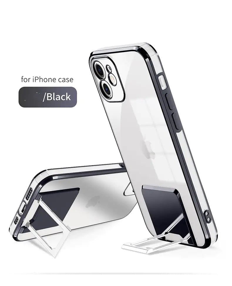 Electroplated Transparent Bracket Phone Case Cover