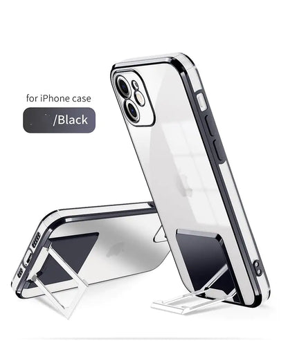 Electroplated Transparent Bracket Phone Case Cover