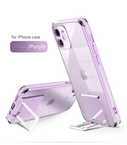 Electroplated Transparent Bracket Phone Case Cover