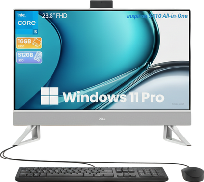 Dell Inspiron 5410 All-in-One Desktop, 23.8-inch FHD IPS, 12th Gen Intel Core i5-1235U, 16GB RAM, 512GB SSD, HDMI, RJ-45, Keyboard and Mouse, Wi-Fi, Windows 11 Pro(Renewed)