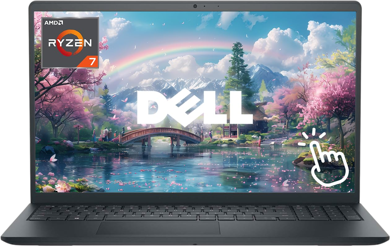 NEW Dell Inspiron Laptop, 15.6" FHD LED Touchscreen Business & Student Laptop Computer, AMD Ryzen 7 7730U Processor, 16GB RAM 512GB SSD, Windows 11 Laptop, Numeric Keypad, Black