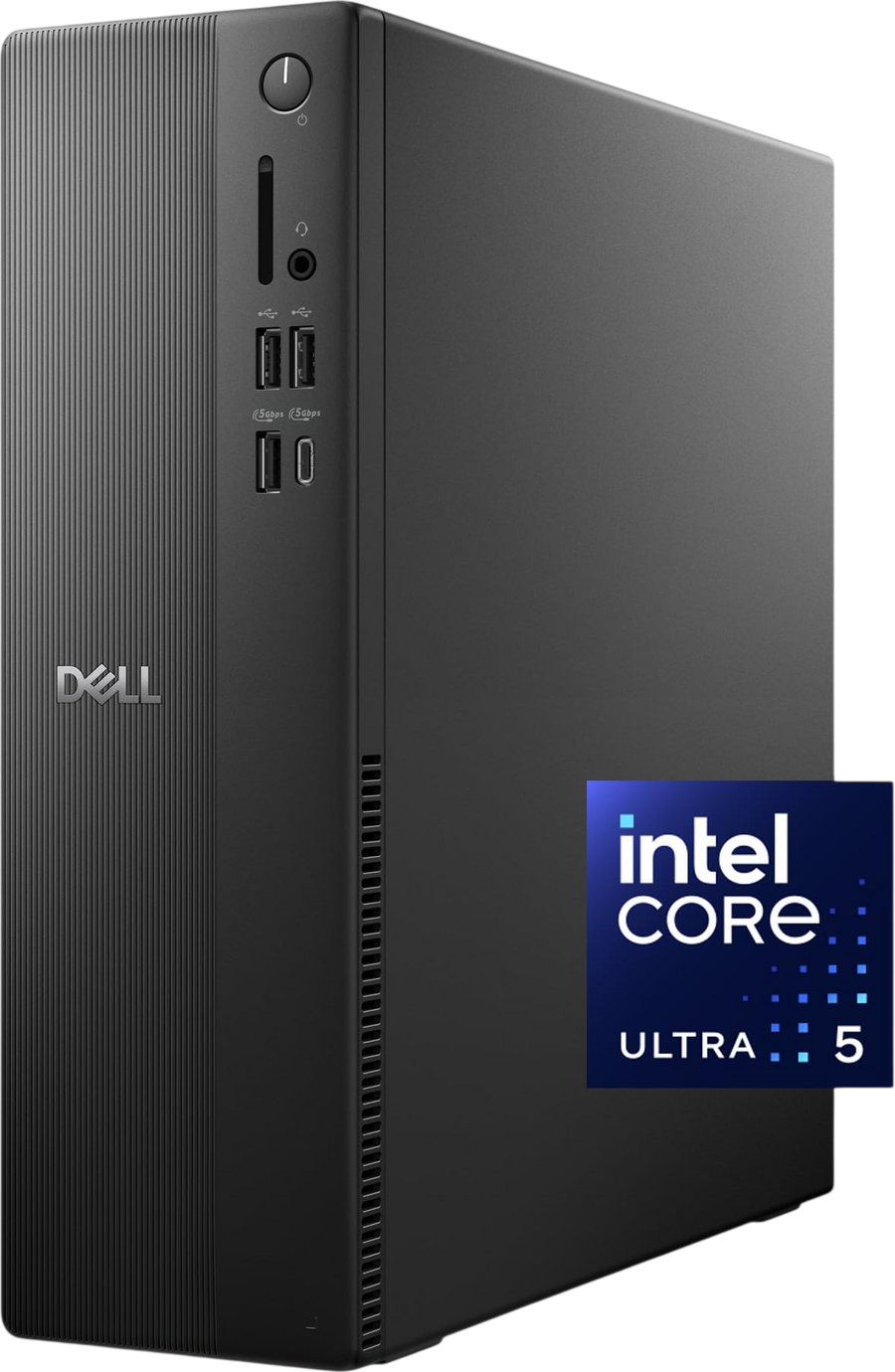 Dell Slim Desktop ECS1250 - Intel Core Ultra 5-225 Processor, Intel UHD Graphics, 16GB Memory, 512GB M.2 SSD, 3.0 SD Card Reader, Dell Wired Keyboard and Mouse, Windows 11 Home, Onsite+Migrate Service