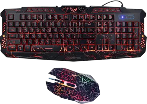 M200 Crackle Design RGB Gaming Keyboard and Mouse Set
