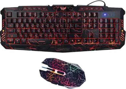 M200 Crackle Design RGB Gaming Keyboard and Mouse Set