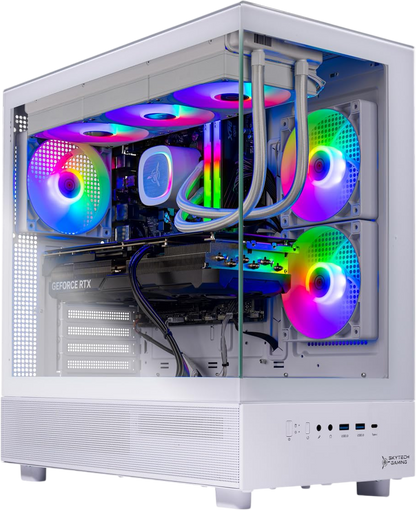 NEW Skytech Gaming Azure 3 Desktop PC, Ryzen 7 9700X 3.8 GHz (5.5GHz), NVIDIA RTX 4060 8GB, 1TB NVMe SSD, 16GB DDR5 RAM 6000, 650W Gold PSU, 360mm ARGB AIO, Wi-Fi, Win 11