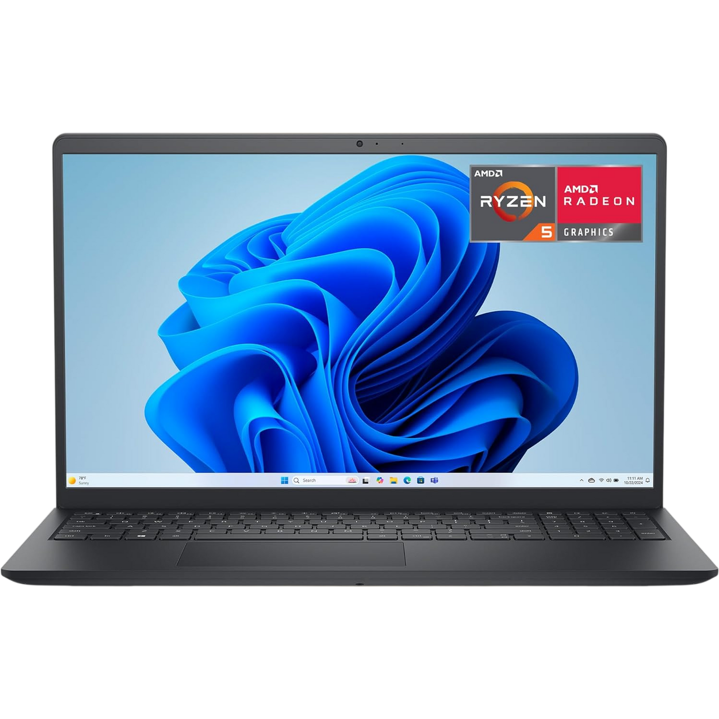 Dell 15 Laptop DC15255-15.6-inch FHD 120Hz Display, AMD Ryzen 5-7520U, 8GB LPDDR5 RAM, 512GB SSD, Radeon 610M Graphics, Windows 11 Home, Onsite Service - Carbon Black