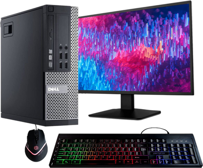 Dell Optiplex 9020 Desktop Computer PC, Intel Quad-Core i5, 500GB HDD Storage, 8GB DDR3 RAM, WiFi, 20 in Monitor, RGB Productivity Bundle, Windows 11 Pro