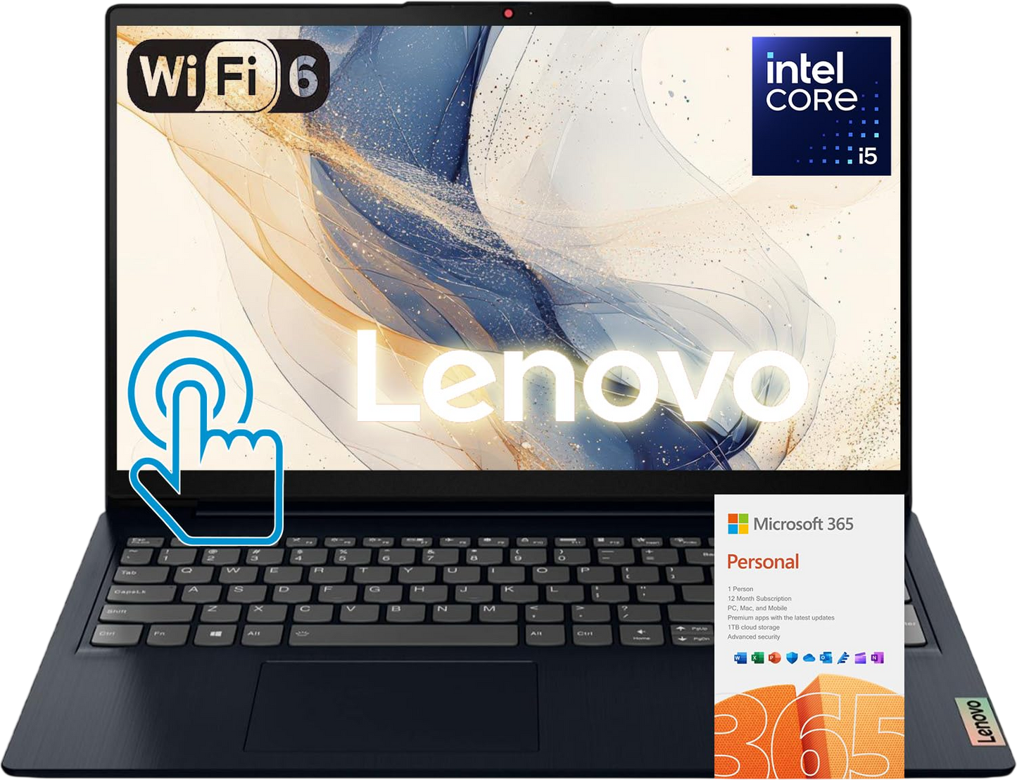 Lenovo New IdeaPad 15.6" Touchscreen Business Laptop with Microsoft Office | 8GB RAM - 1TB SSD | 2026 Edition | Intel Core i5-1335U 10-core Processor(Beats i7-1255U) | Windows 11 Home