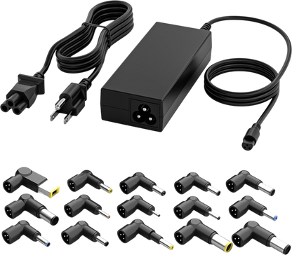 GreBed 90W Universal Laptop Charger AC Adapter Replacement for Lenovo HP Dell ASUS Acer Samsung Sony Fujitsu Notebook Ultrabook Chromebook Latitude Inspiron Pavilion Power Supply Cord with 15 Tips