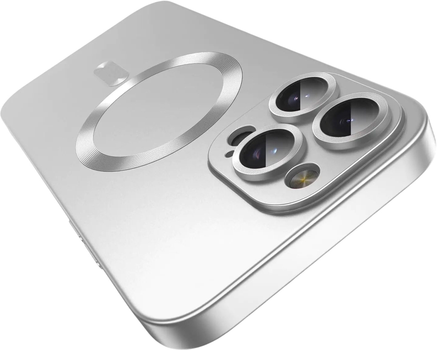 Magnetic Case for iPhone 16 Pro MagSafe with Camera Lens ProtectorFull Protection Slim Smooth Shockproof Anti-Scratch Soft Silicone Bumper Metallic Phone Case for iPhone 16 Pro Silver