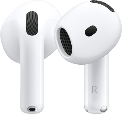 Apple AirPods 4 Wireless Earbuds, Bluetooth Headphones, Personalized Spatial Audio, Sweat and Water Resistant, USB-C Charging Case, H2 Chip, Up to 30 Hours of Battery Life, Effortless Setup for iPhone