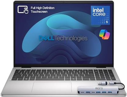 Dell 16" 2K Touchscreen Laptop – Intel Core 5 120U, 16GB RAM, 512GB SSD, 16:10 Display, Backlit Keyboard, Windows 11 Pro- Platinum Silver