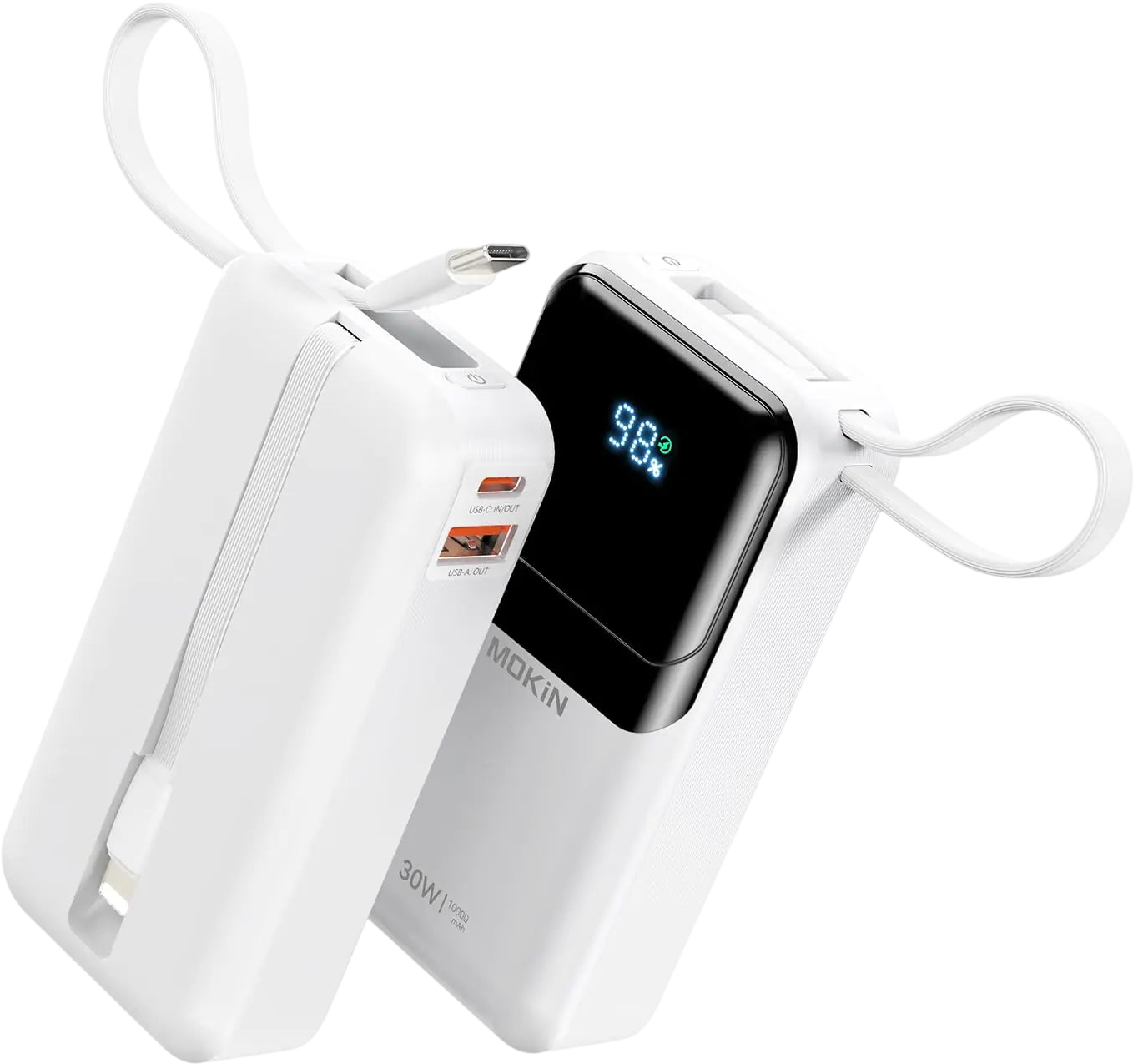 Portable Charger, 10000mAh Power Bank, 30W Fast Charging - Black