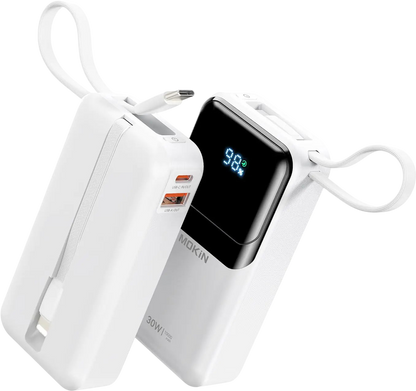 Portable Charger, 10000mAh Power Bank, 30W Fast Charging - Black