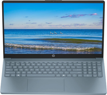 HP 2024 Portable 15'' HD Micro-Edge IPS Laptop, Intel Pentium Processor Up to 3.68GHz, 16GB DDR4, 128GB SSD, HDMI, Webcam, Ultra-Fast 6th Gen WiFi, Windows 11 OS, Dale Blue,