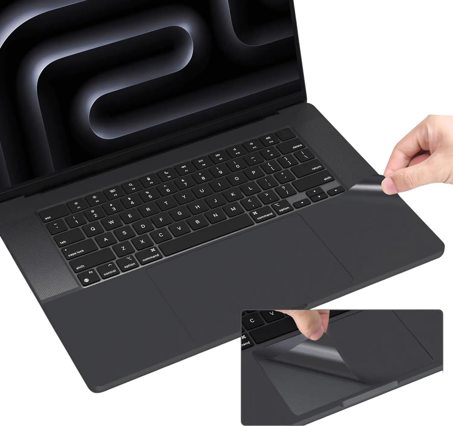Palm Rest Cover Skin Compatible with Apple 2024 2023 MacBook Pro Space Black