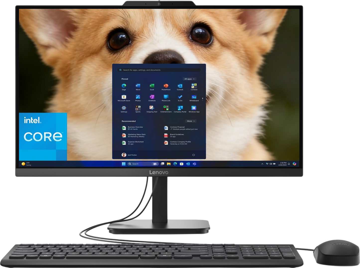 Lenovo AIO 24" FHD All-in-One Desktop Computer, Lifetime Office 365 for Web, Intel 4-Core Processor, 8GB DDR4 RAM, 512GB PCIe SSD, WiFi 6, Bluetooth 5.2, HDMI, Onyx Black, KB, Windows 11 Home