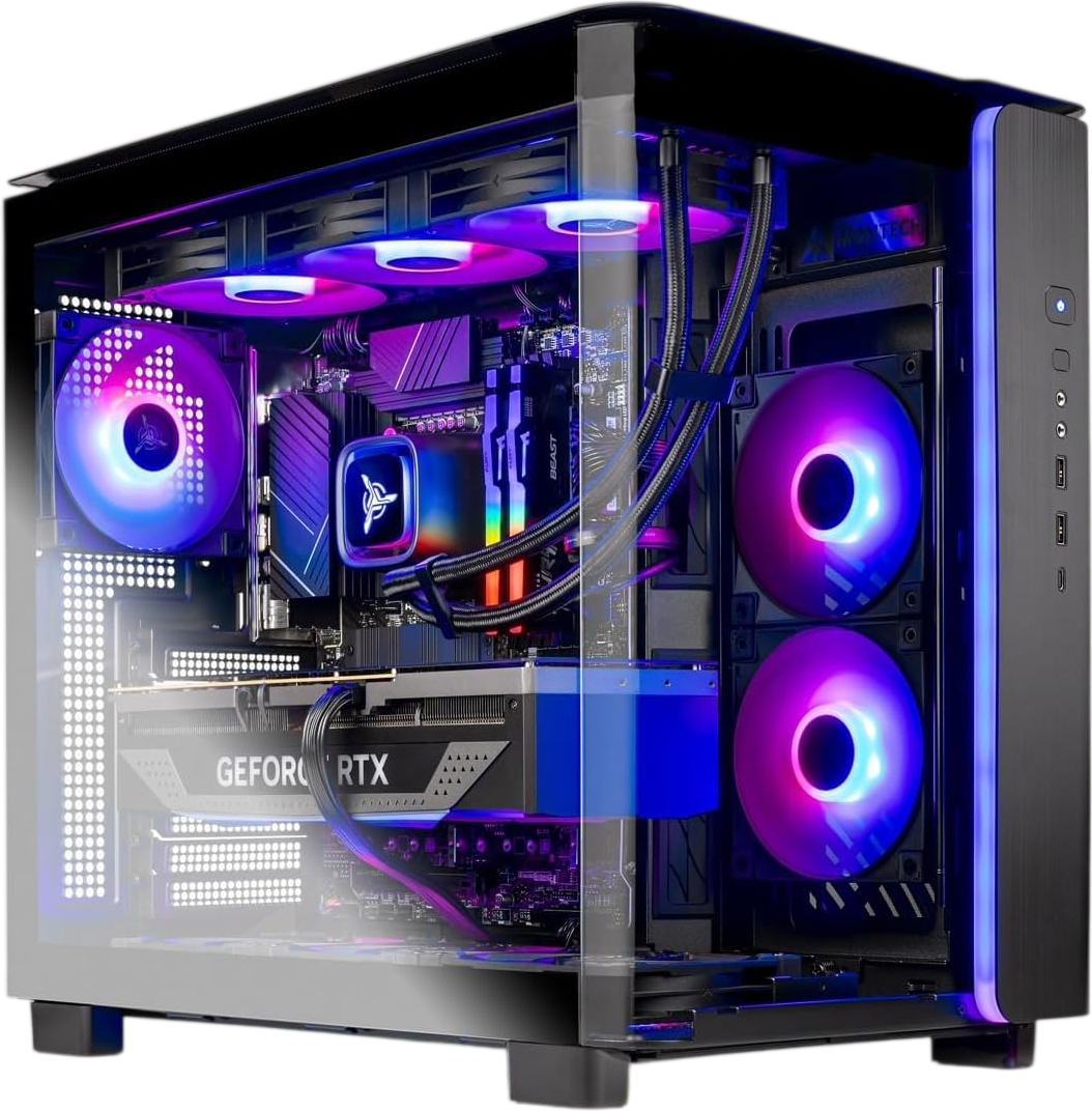 NEW Skytech King 95 Gaming PC Desktop, Ryzen 7 9800X3D 4.7 GHz (5.2 GHz Turbo Boost), NVIDIA RTX 5070 12GB GDDR7, 1TB Gen4 SSD, 32GB DDR5 RAM 6000 RGB, 850W Gold PSU, 360mm ARGB AIO, Wi-Fi, Win 11 Home