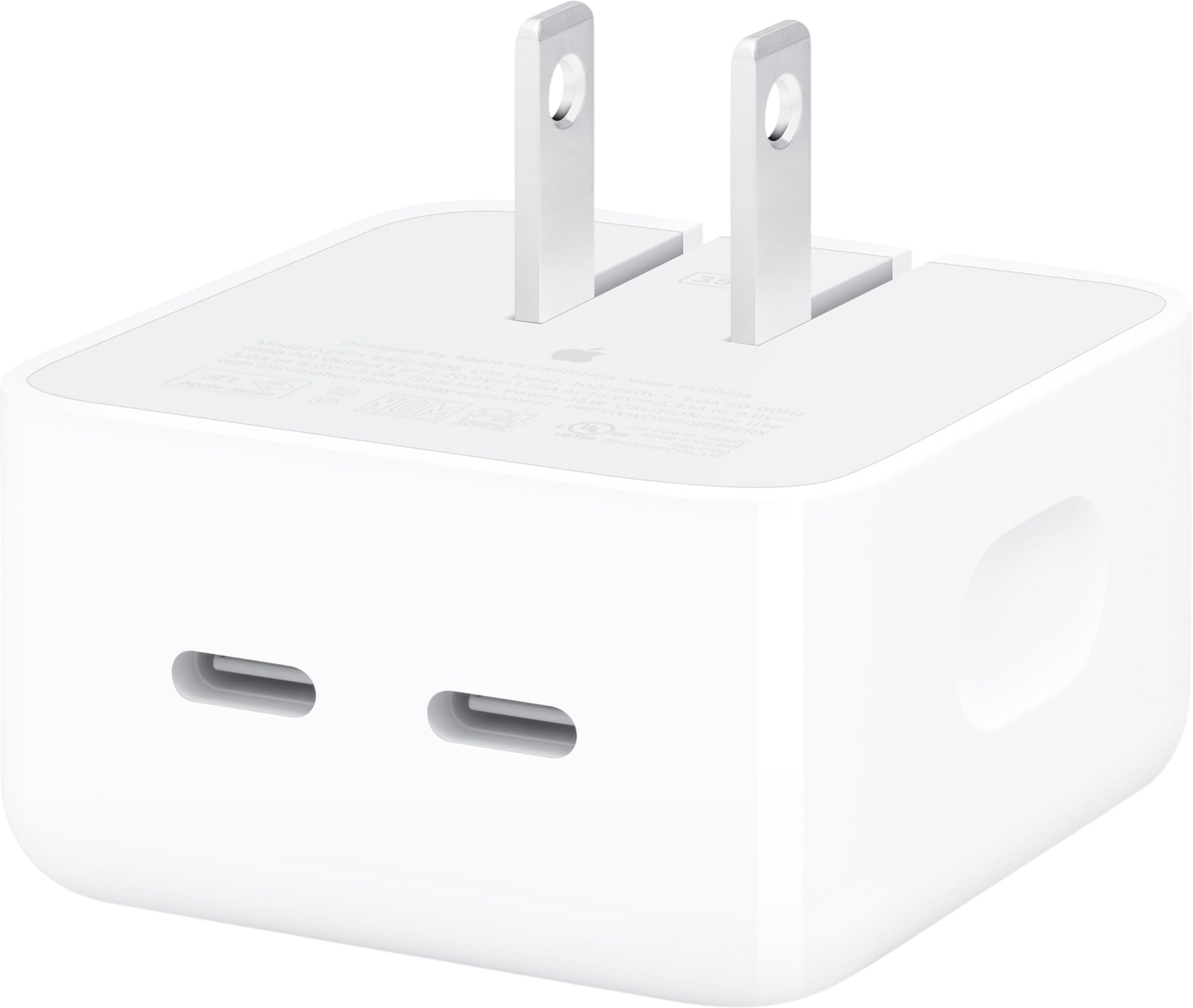 Apple 35W Dual USB-C Port Compact Power Adapter: Fast and Convenient Charging, Type C Wall Charger