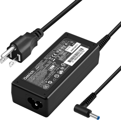 Charger Compatible with HP Laptop Computer 65W 45W Smart Blue Tip Power Adapter