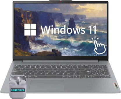 Lenovo IdeaPad Slim 3 Touchscreen Laptop, 15.6" Business Laptop Computer, Windows 11 Home 16GB RAM 1TB SSD, AMD Ryzen 7 5825U, FHD IPS Display, Numeric Keypad, SageNova Earphones, Arctic Grey