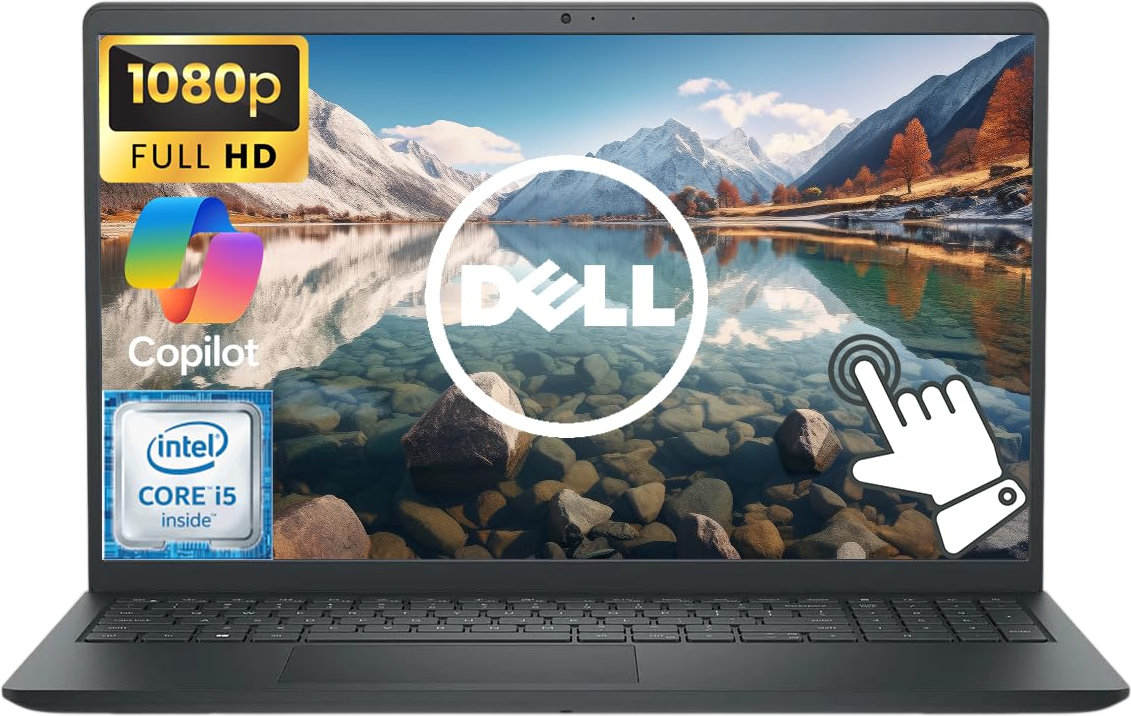 Dell Inspiron 15.6" FHD Touchscreen Business Laptop Computer, 8GB RAM 256GB SSD, 10-Core Intel i5 Processor, Windows 11 Laptop, AI Copilot, Numeric Keypad, Black 1 year warranty