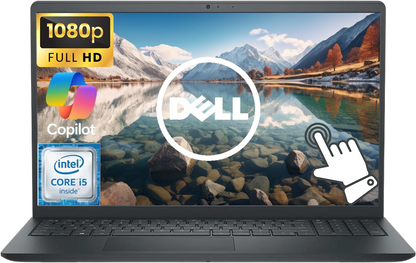 Dell Inspiron 15.6" FHD Touchscreen Business Laptop Computer, 8GB RAM 256GB SSD, 10-Core Intel i5 Processor, Windows 11 Laptop, AI Copilot, Numeric Keypad, Black 1 year warranty