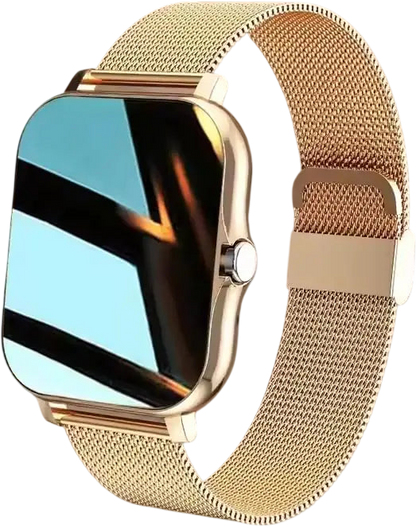 Smart Watch for Women Fitness Tracker: Gold Smart Watches for Women Digital Mens Watches Make/Answer Call Waterproof Running Smartwatch Android and iOS iPhone Compatible Heart Rate Monitor (Gold)