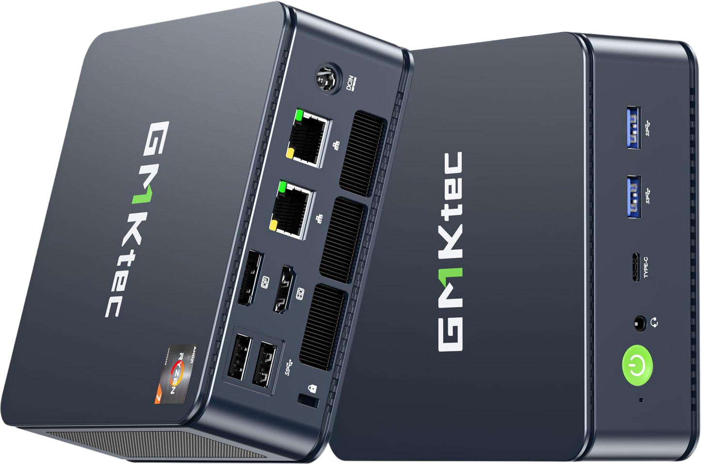 GMKtec M5 Plus Gaming Mini PC Ryzen 7 5825U (Upgraded 7430U), 32GB RAM 1TB SSD Dual NIC LAN 2.5GbE Desktop Computers Office Home, Triple 4K Display, WiFi 6E, USB3.2, USB-C, BT 5.2, DP, HDMI