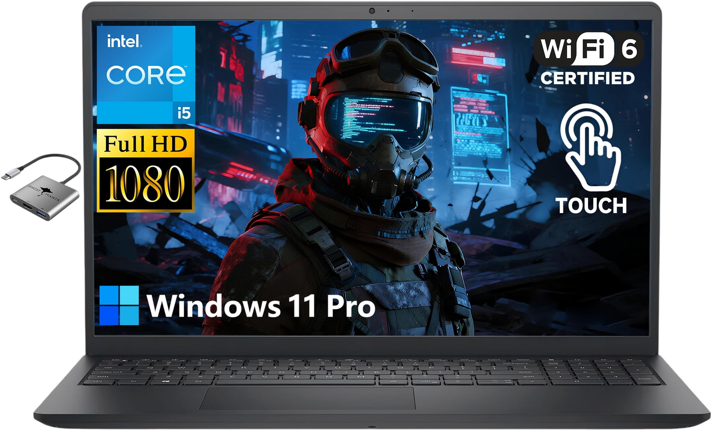 Dell 15.6" 2K Touchscreen Laptop Computer- Intel 10-Core i5-1334U(Beat Ryzen 7 7730U), 32GB RAM 1TB SSD, Win 11 Pro WiFi6 Long Battery Life Bluetooth, Laptops for Gaming Business w/GM Accessory