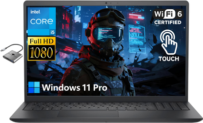 Dell 15.6" 2K Touchscreen Laptop Computer- Intel 10-Core i5-1334U(Beat Ryzen 7 7730U), 32GB RAM 1TB SSD, Win 11 Pro WiFi6 Long Battery Life Bluetooth, Laptops for Gaming Business w/GM Accessory