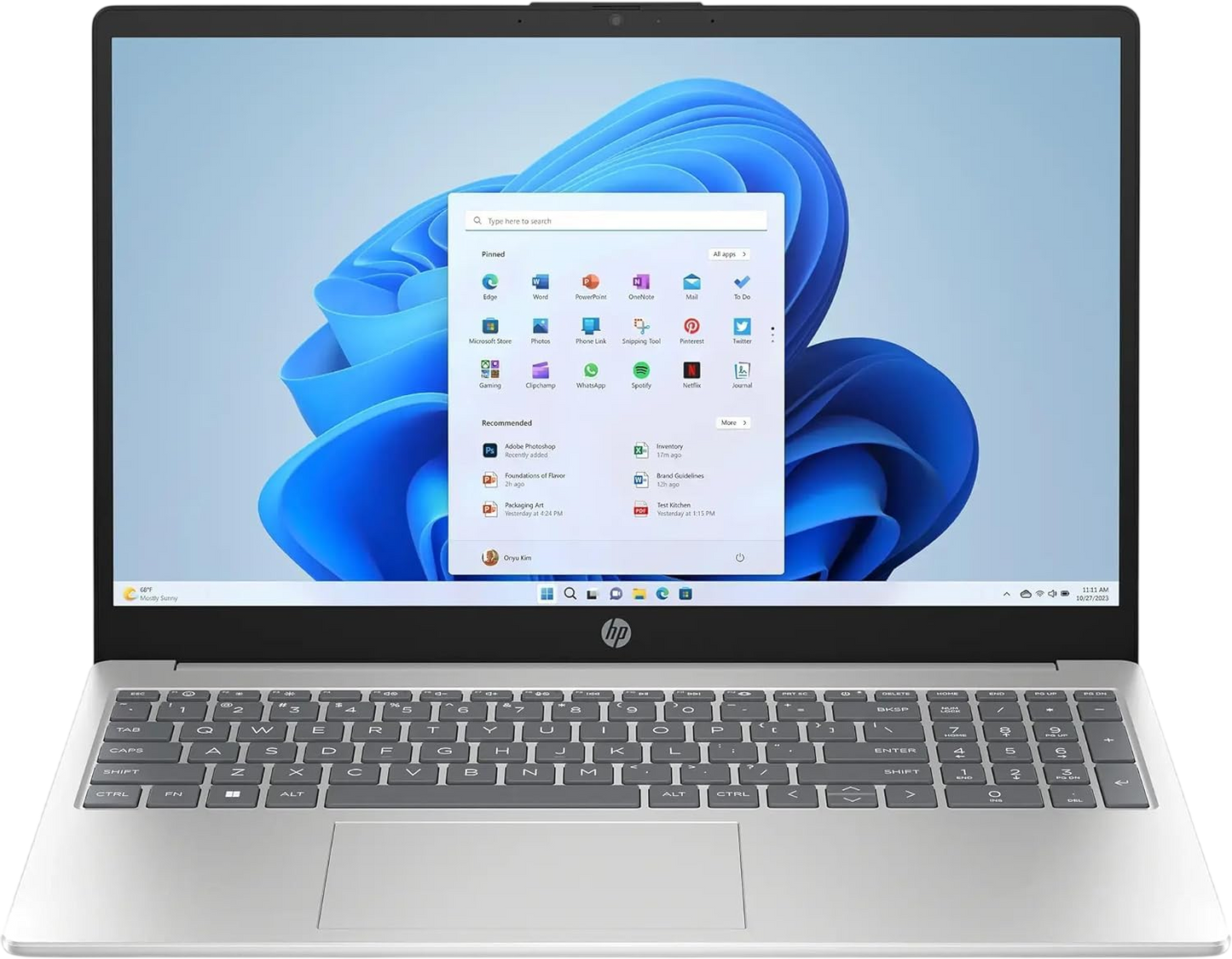 HP New 15.6 inch Laptop Computer, 2026 Edition, Intel High-Performance 4 cores N100 CPU, 128GB SSD, Windows 11 Pro with Office 365 for The Web