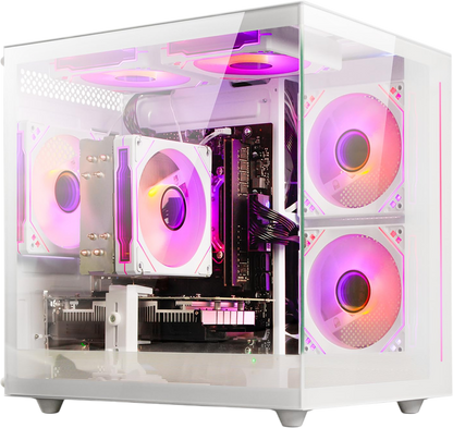 suevery Desktop Computers,32G RAM,1TB NVMe SSD,Core i5-12400F,RTX 3050 6G,Prebuilt Gaming PC,Tower Computer Gamer,Work,VR,4K,Home and Business WiFi 6 White