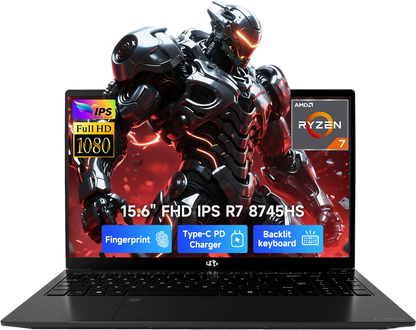 NIMO 15.6" IPS FHD Gaming Laptop, AMD Ryzen 7 8745HS 32GB DDR5 RAM 1TB SSD (8C/16T, up to 4.9GHz), Radeon 780M Graphics, 100W Type-C, Backlit Keyboard, Fingerprint, USB-C 4.0 Business Computer