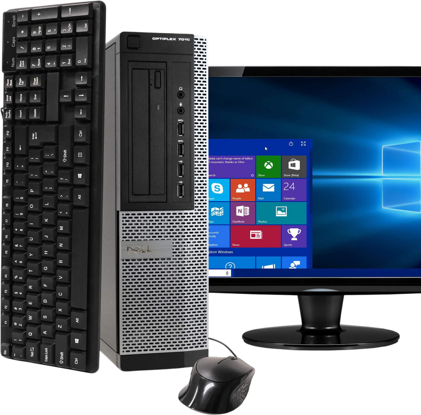 Refurbish Dell Desktop Computer Package Compatible with Dell Optiplex 7010 Intel Quad Core i5 3.2GHz, 8GB Ram, 500GB HDD, 19-inch LCD, DVD, WiFi, Keyboard, Mouse, Windows 11 Pro