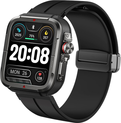 Lamshaw Compatible for SKG R8 Smart Watches Bands Soft Silicone Magnetic Buckle Sport Wristband Replacement Straps Compatible for SKG R8 1.8 Fitness Tracker Smart Watches (Black)