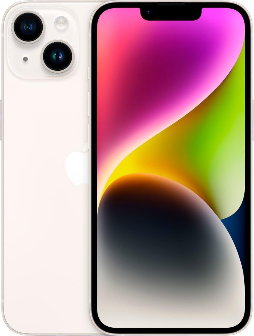 Apple iPhone 14, 128GB, Starlight - Unlocked (Renewed)