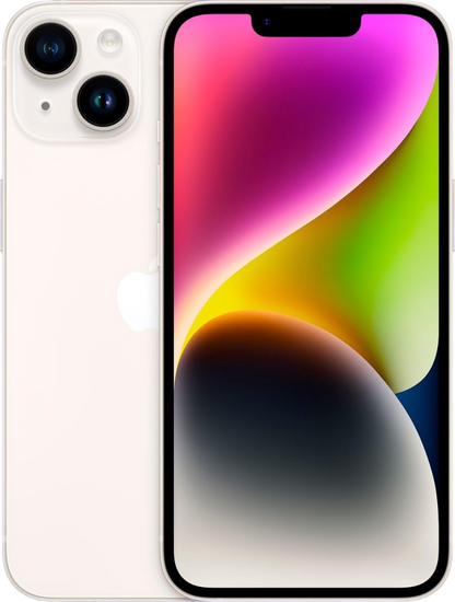 Apple iPhone 14, 128GB, Starlight - Unlocked (Renewed)