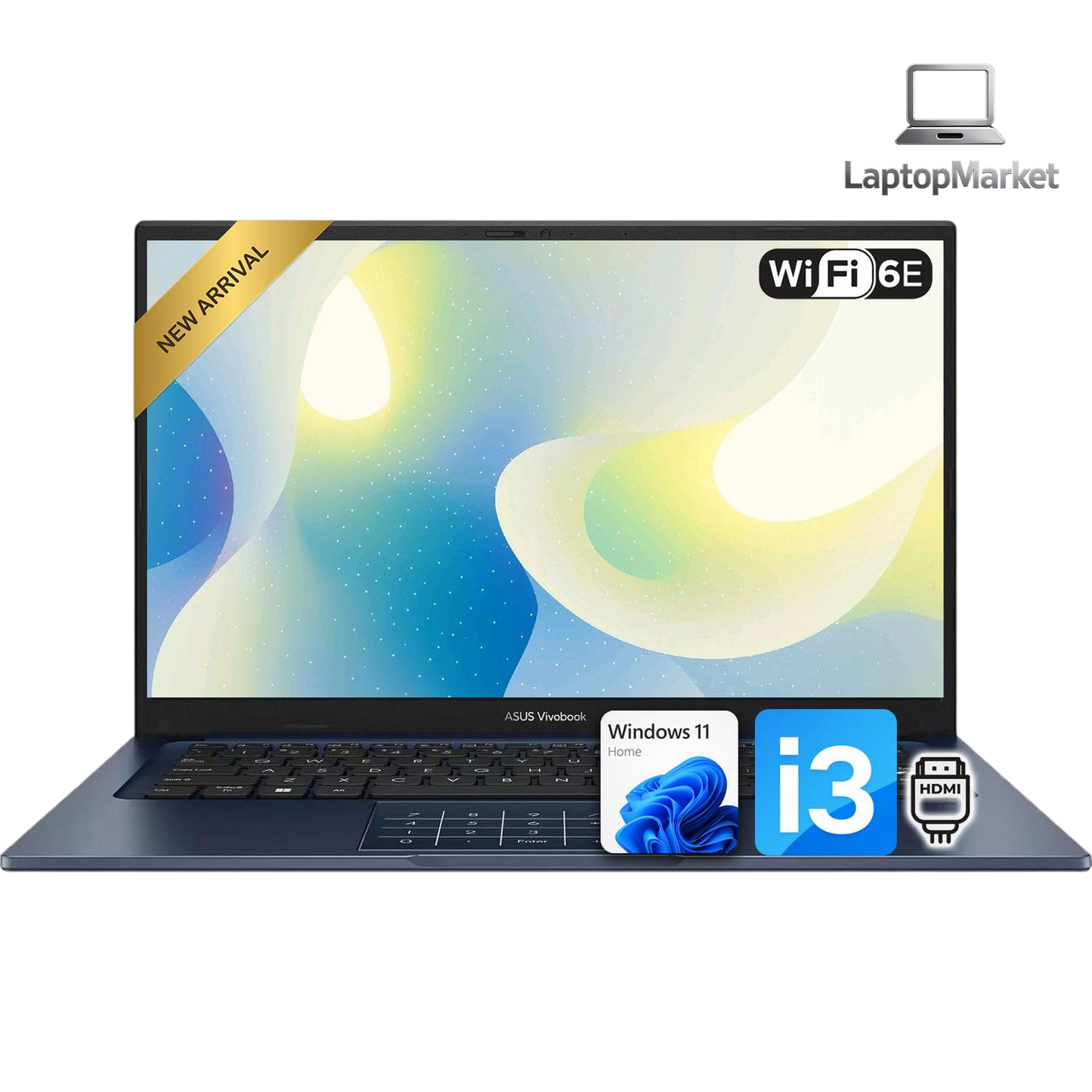 Customized ASUS Vivobook 14 FHD Laptop | Intel 13th Core i3, Up to 4.5GHz | 8/12/16/24/40GB DDR4 RAM | 256GB/512GB/1TB/2TB/4TB PCIe SSD | Win 11 | Wi-Fi 6E | HDMI | NumberPad | Thin & Light