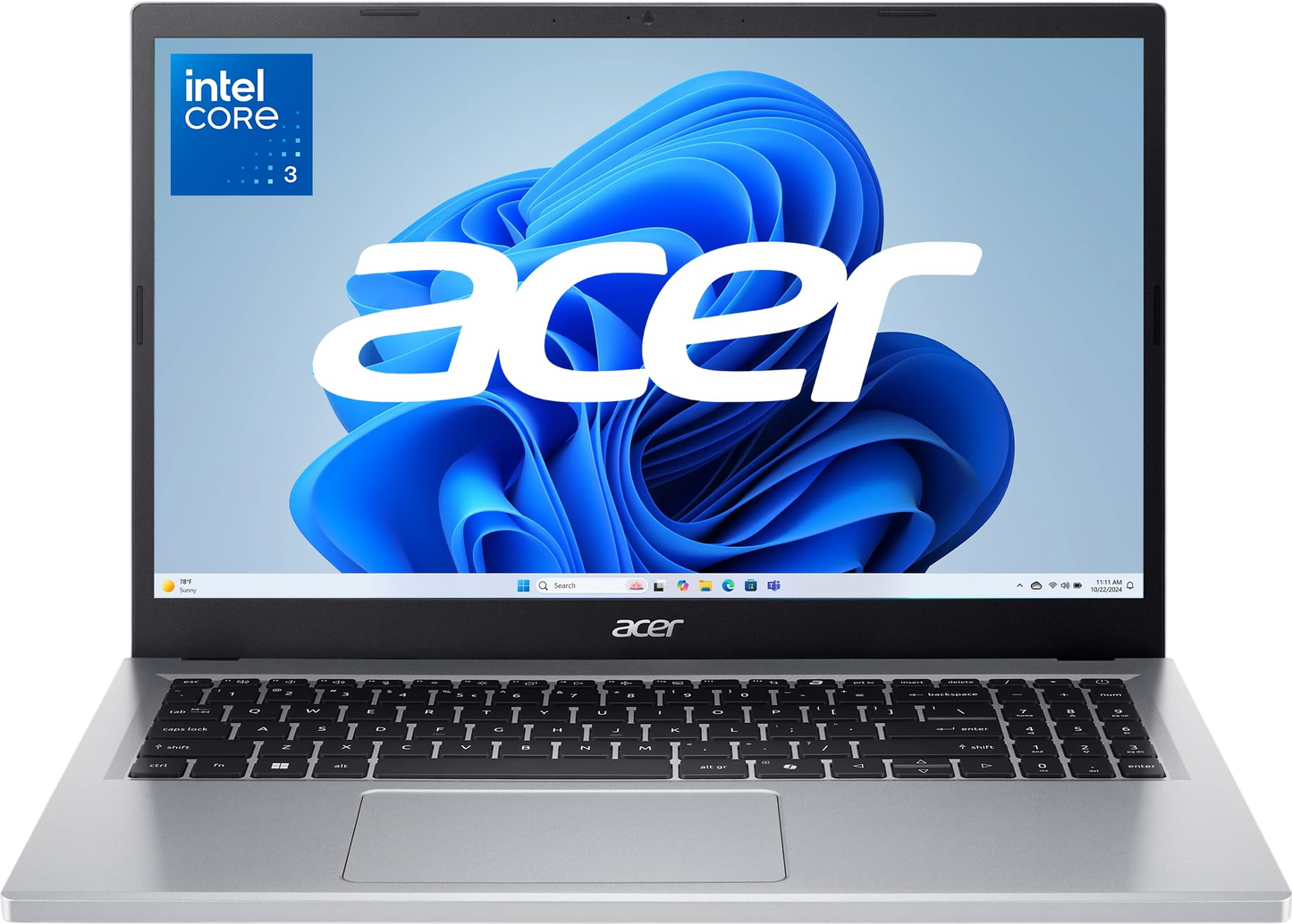 acer Aspire Go 15 AI Ready Laptop | 15.6" FHD (1920 x 1080) IPS Display | Intel Core 3 Processor N355 | Intel Graphics | 8GB DDR5 | 128GB UFS | Wi-Fi 6 | Windows 11 Home in S Mode | AG15-32P-39R2