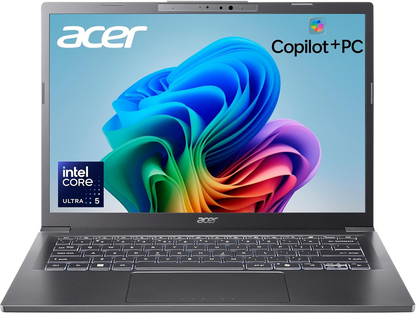 Acer Aspire 14 AI Copilot+ PC | 14" WUXGA Display | Intel Core Ultra 5 Processor 226V | NPU: Up to 40 Tops - GPU: Up to 53 Tops | Intel ARC 130V | 16GB LPDDR5X | 512GB SSD | Wi-Fi 6E | A14-52M-51S1