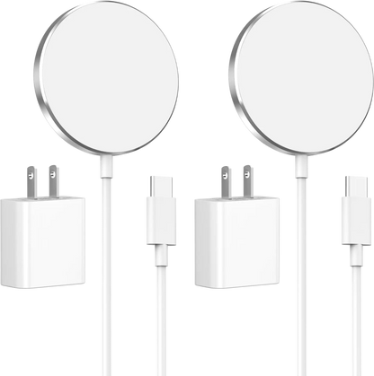 Magnetic Wireless Charger for iPhone 16 15 2 Pack 15W Max iPhone Wireless Charger Fast Charging Pad Mag Safe Charger with 20W USB C Wall Charger for iPhone 16/16 Plus/16 Pro/16 Pro Max/15/14/13/12