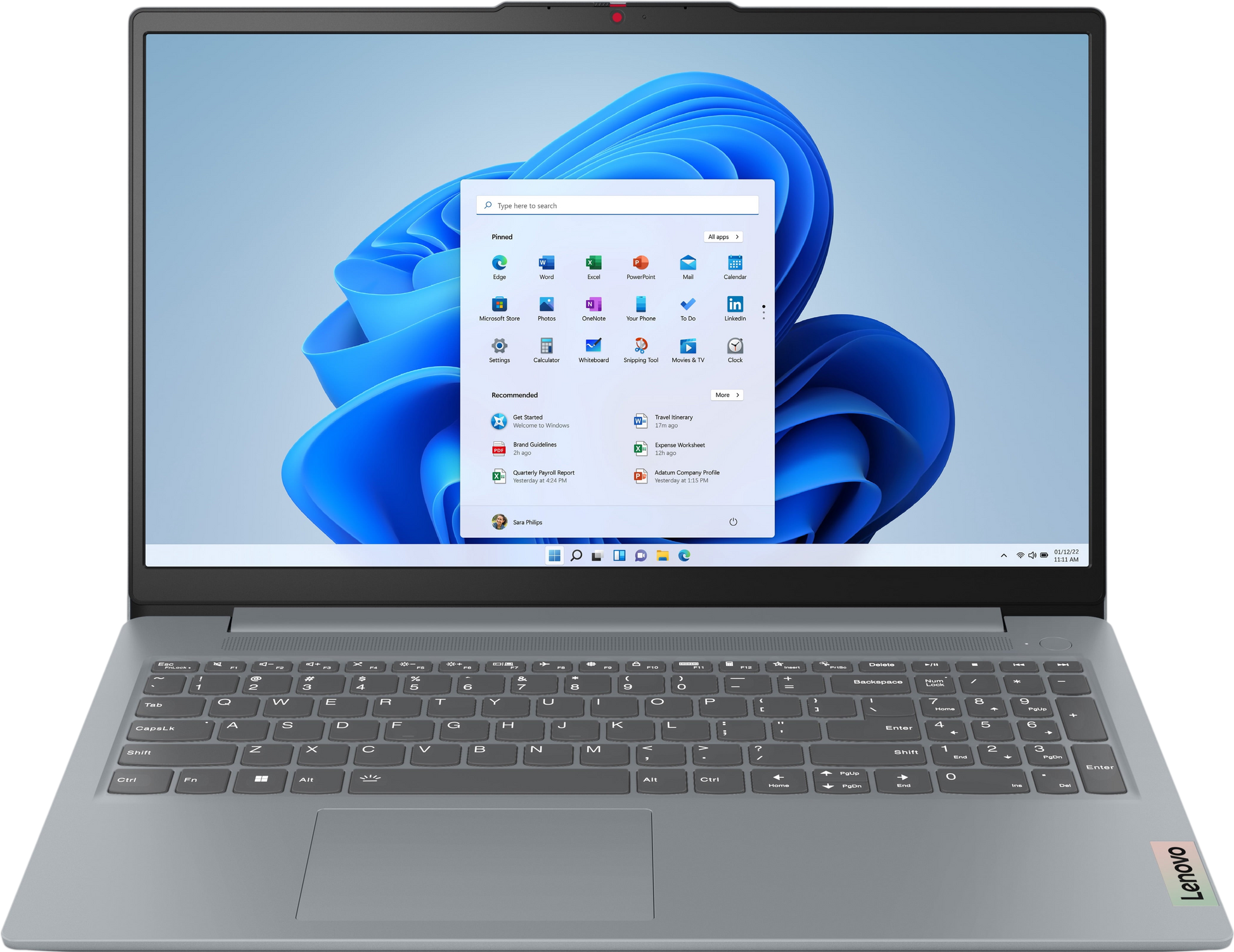 Lenovo IdeaPad Slim 3 15" Laptop, AMD Ryzen 3, 8GB RAM, 256GB SSD, Artic Grey - 3 Months of Microsoft 365 Personal included