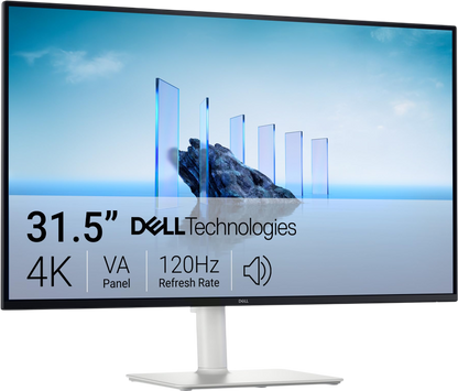 Dell 32 Plus 4K Monitor - S3225QS - 31.5-inch 4K (3840 x 2160) up to 120Hz 16:9 Display, VA Panel, AMD FreeSync Premium, 99% sRGB, 95% DCI-P3, 1500:1 Contrast Ratio, Comfortview - Ash White