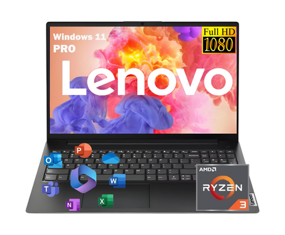 Lenovo 2026 New V15 Laptop for Student & Business with Microsoft Office on the Web, AMD Ryzen 3 7320U (Beat i7-1065G7), 15.6'' FHD, 16GB RAM, 256GB SSD, Ethernet Port RJ-45, Windows 11 Pro, No Mouse