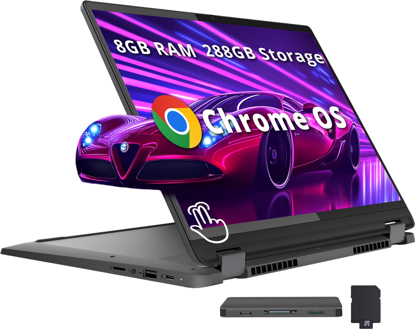 Lenovo IdeaPad Flex 5i 14" WUXGA 2-in-1 Touchscreen Chromebook, Intel i3-1315U, 8GB RAM, 288GB Storage(128GB eMMC+160GB Docking Station), UHD Graphics, Backlit Keyboard, Wi-Fi 6E, Chrome OS, Gray