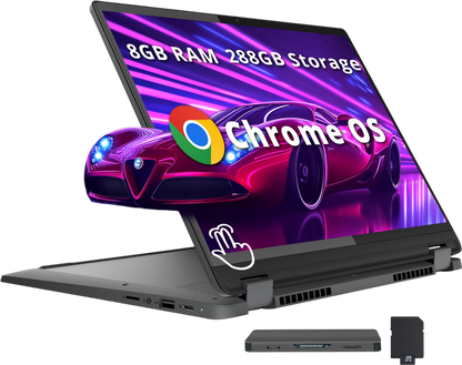 Lenovo IdeaPad Flex 5i 14" WUXGA 2-in-1 Touchscreen Chromebook, Intel i3-1315U, 8GB RAM, 288GB Storage(128GB eMMC+160GB Docking Station), UHD Graphics, Backlit Keyboard, Wi-Fi 6E, Chrome OS, Gray
